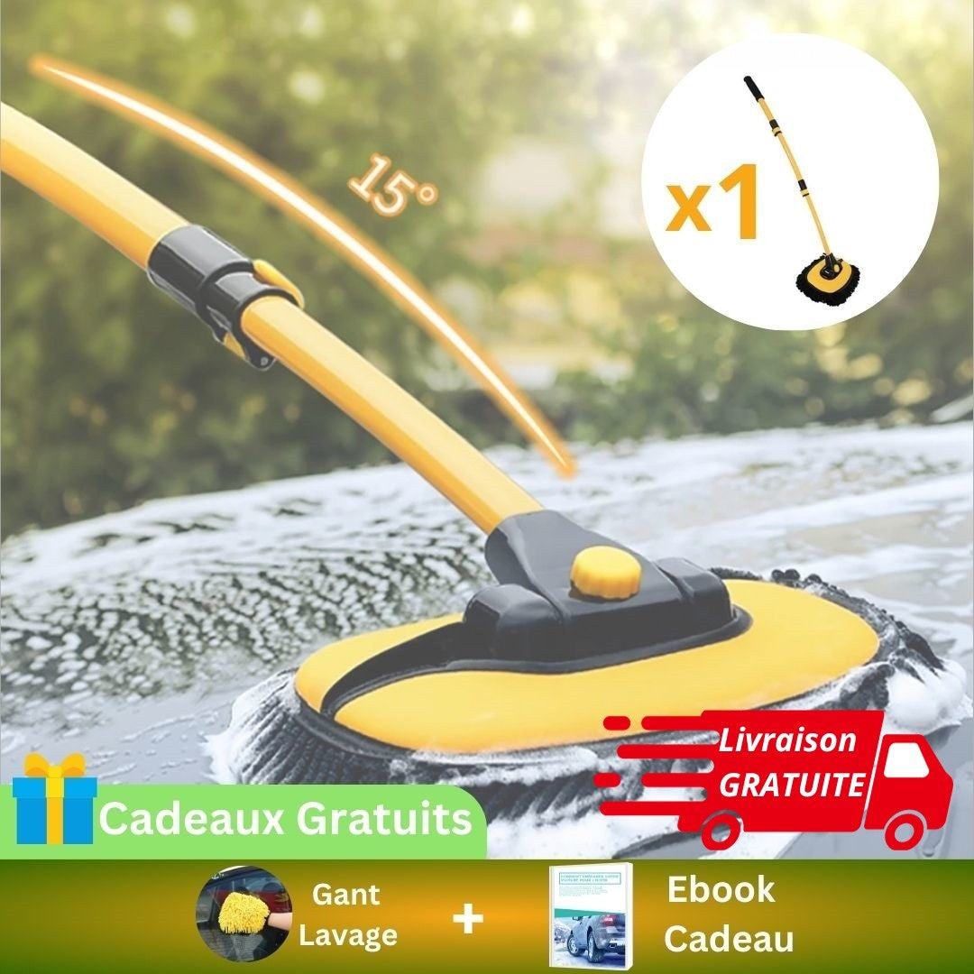 EasyWash Car™ - Brosse à Manche Courbé Télescopique