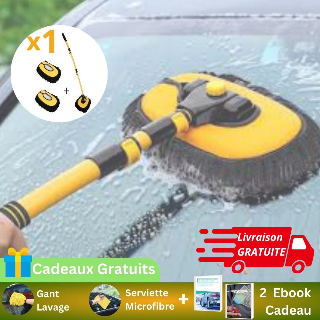 EasyWash Car™ - Brosse à Manche Courbé Télescopique